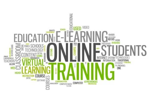 Word cloud online training Stock Illustration