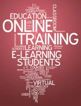 Word cloud online training Ilustração Stock