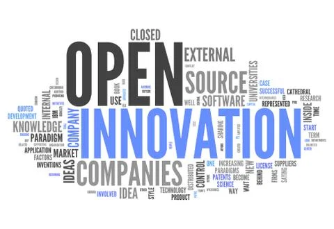 Word cloud open innovation Stock Illustration