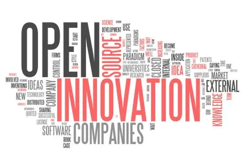 Word cloud open innovation Stock Illustration