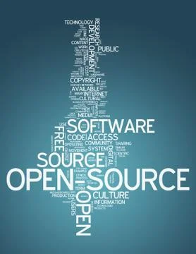 Word cloud open source Stock Illustration