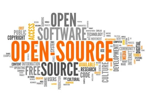 Word cloud open source Stock Illustration