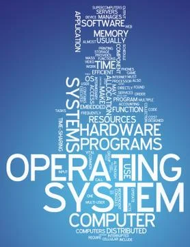 Word cloud operating system Stock Illustration