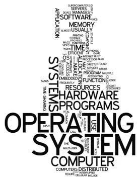 Word cloud operating system Stock Illustration