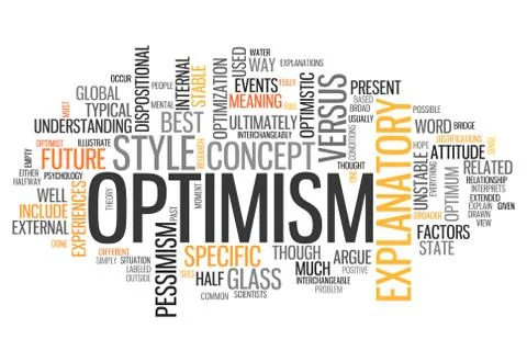 Word cloud optimism Stock Illustration