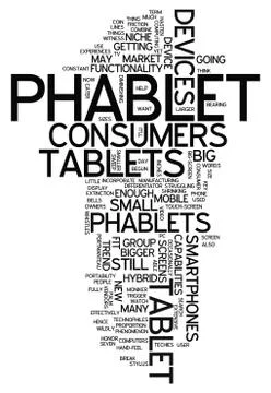 Word cloud phablet Stock Illustration