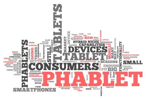 Word cloud phablet Stock Illustration