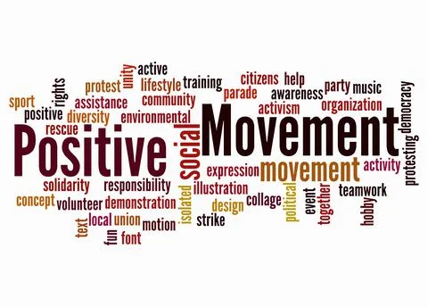 Word Cloud with POSITIVE MOVEMENT concept create with text only Illustration