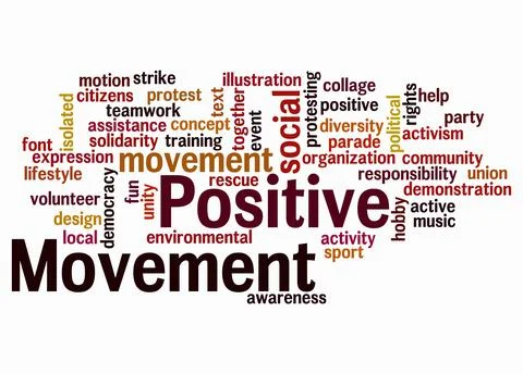 Word Cloud with POSITIVE MOVEMENT concept create with text only Illustration