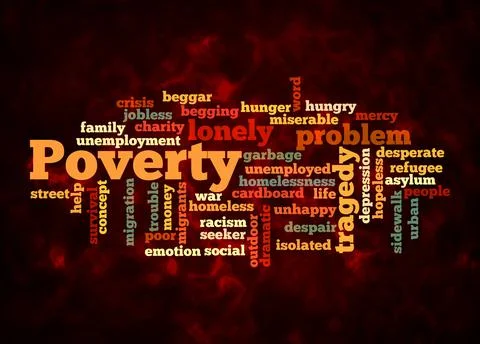 Word Cloud with POVERTY concept create with text only Stock Illustration