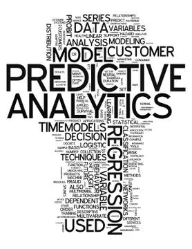 Word cloud predictive analytics Illustrazione stock