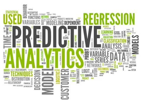 Word cloud predictive analytics Illustrazione stock