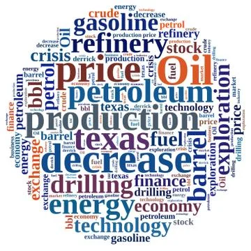 Word cloud on the price of oil. Stock Illustration