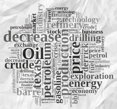 Word cloud on the price of oil. Stock Illustration