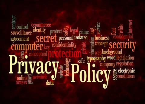 Word Cloud with PRIVACY POLICY concept create with text only Stock Illustration