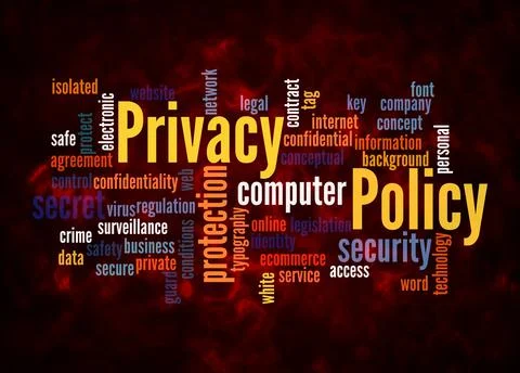 Word Cloud with PRIVACY POLICY concept create with text only Stock Illustration