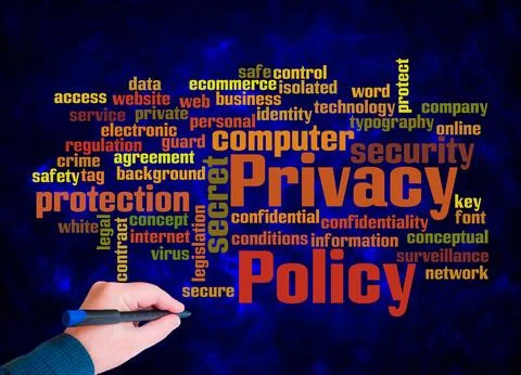 Word Cloud with PRIVACY POLICY concept create with text only Stock Illustration