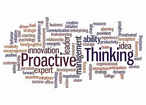 Word Cloud with PROACTIVE THINKING concept create with text only Stock Illustration