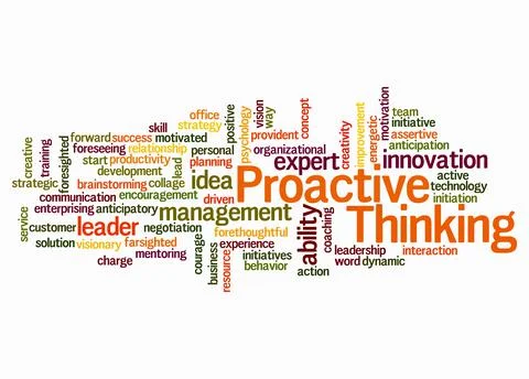 Word Cloud with PROACTIVE THINKING concept create with text only Illustrazione stock