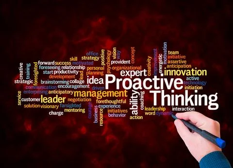Word Cloud with PROACTIVE THINKING concept create with text only Illustrazione stock