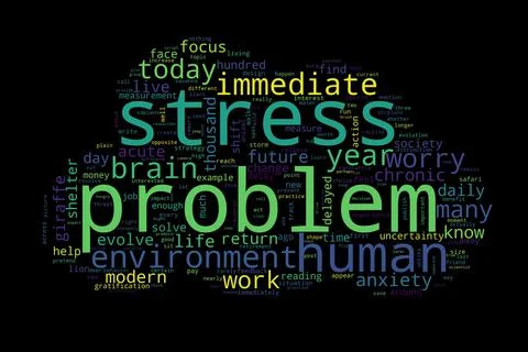Word cloud of problem concept on black background. Illustrazione stock