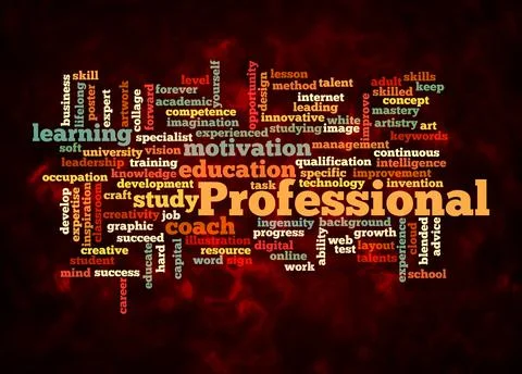 Word Cloud with PROFESSIONAL concept create with text only Illustrazione stock