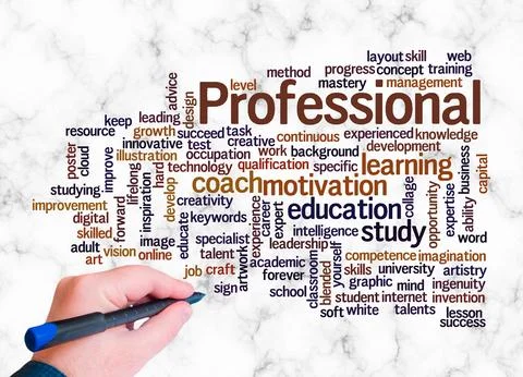 Word Cloud with PROFESSIONAL concept create with text only Stock Illustration