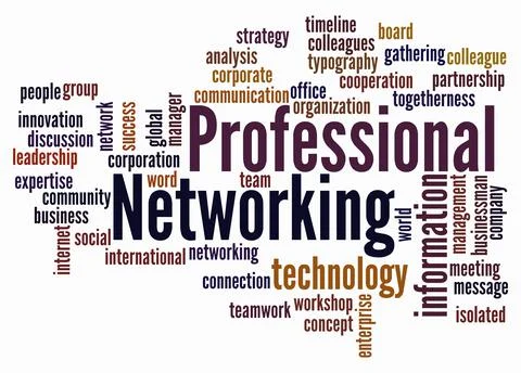 Word Cloud with PROFESSIONAL NETWORKING concept create with text only Stock Illustration