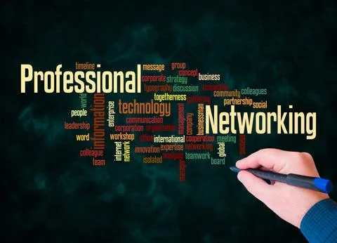 Word Cloud with PROFESSIONAL NETWORKING concept create with text only Stock Illustration