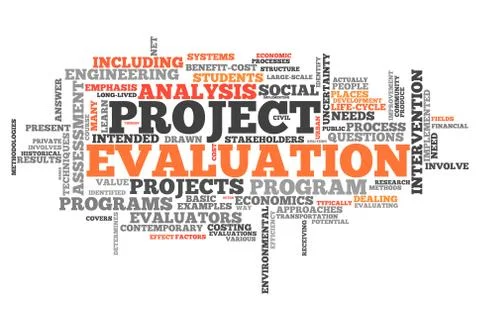 Word cloud project evaluation Stock Illustration