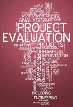 Word cloud project evaluation Stock Illustration