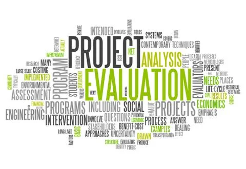 Word cloud project evaluation Stock Illustration