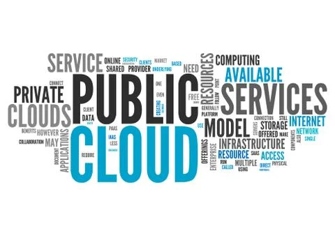 Word Cloud Public Cloud Stock Illustration