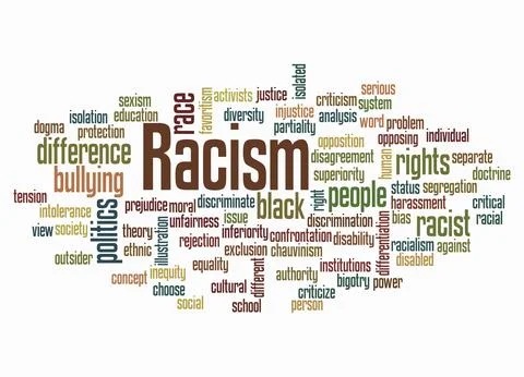 Word Cloud with RACISM concept, isolated on a white background Stock Illustration