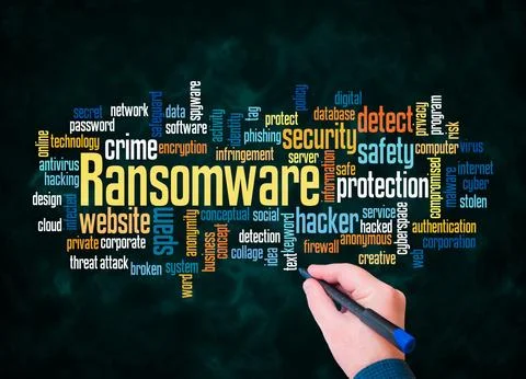 Word Cloud with RANSOMWARE concept create with text only Stock Illustration
