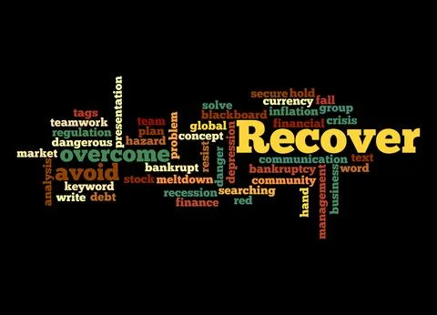 Word Cloud with RECOVER concept Stock Illustration