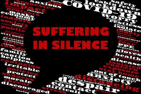 Word cloud regarding coronavirus in the shape of a dialogue bubble Stock Illustration