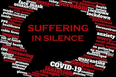 Word cloud regarding COVID-19 and quarantine Stock Illustration