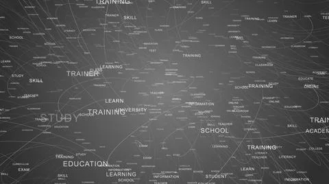 Word cloud remote distance education online e-learning school training  Stock Illustration