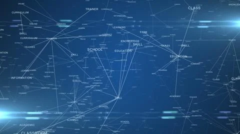 Word cloud remote distance education online e-learning school training  Illustrazione stock