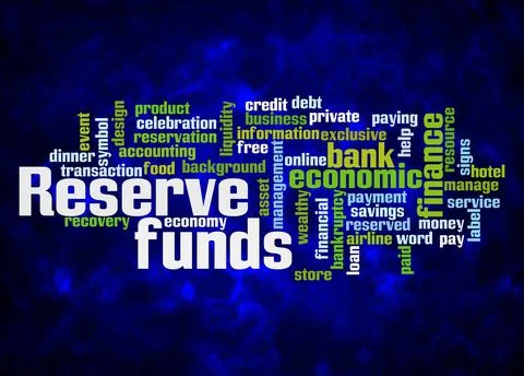 Word Cloud with RESERVE FUNDS concept create with text only Stock Illustration