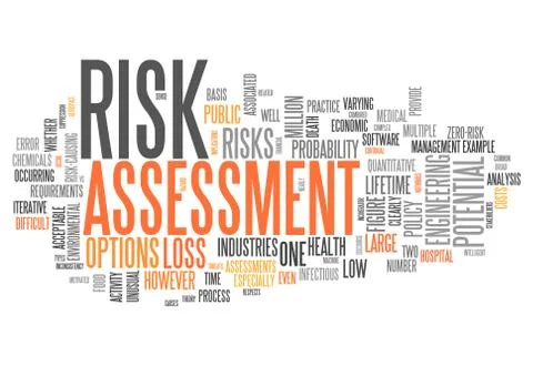 Word cloud risk assessment Illustrazione stock
