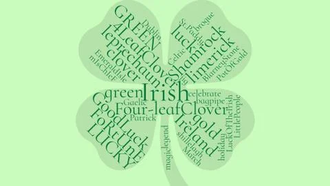Word Cloud for Saint Patrick's Day Stock Illustration