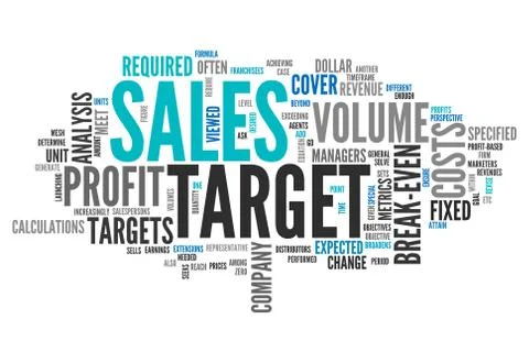 Word cloud sales target Illustrazione stock