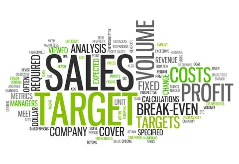 Word cloud sales target Illustrazione stock