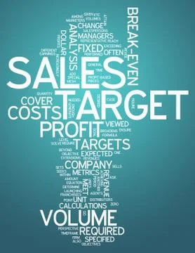 Word cloud sales target Stock Illustration