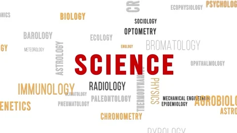 Word Cloud Science White Sceintific Fields of Study Video stock 291712746