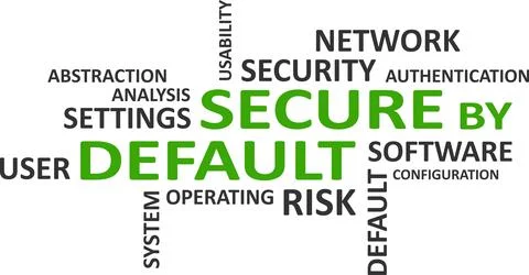 Word cloud - secure by default Stock-Illustration