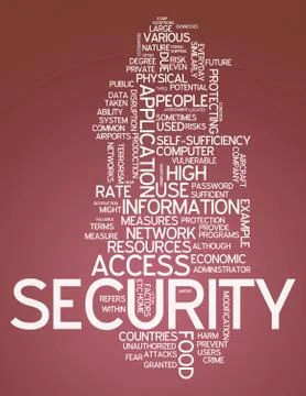 Word cloud security Illustrazione stock