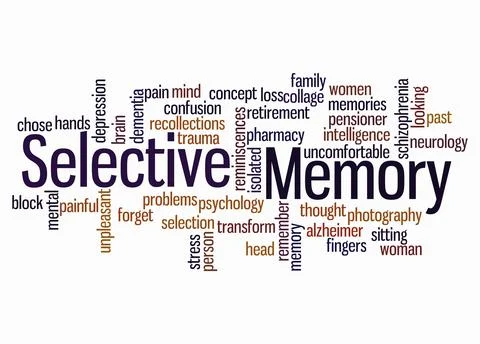 Word Cloud with SELECTIVE MEMORY concept create with text only Stock Illustration